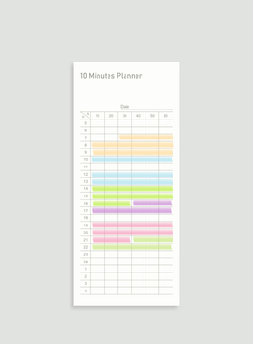 『言本文具』十分钟时间管理便签本 每日计划自律表24hours时间轴考研学习工作手账少女无粘性日程本 22018