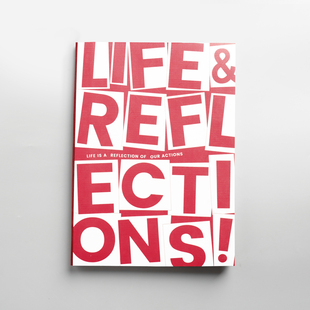 1177可平摊书写大行距记事本子课堂笔记好看高颜值日记80张 life&reflections生活反思B5横线笔记本 言本