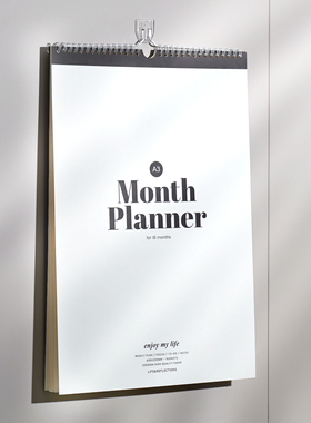 A3挂历式月计划本 Month planner万年历可记16个月周计划每日待办事项简约手账A4A5