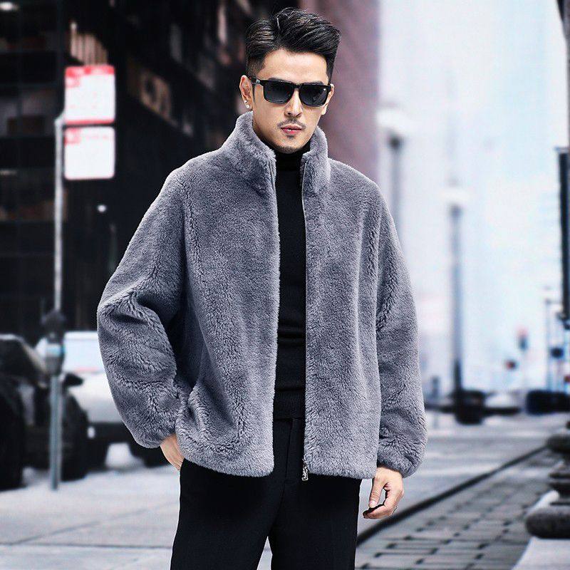 两面穿100%全羊毛皮草男冬装立领羊剪绒皮毛一体厚大衣绵羊毛外套,男装,皮草,淘宝优惠券,粉丝福利购,淘宝优惠卷