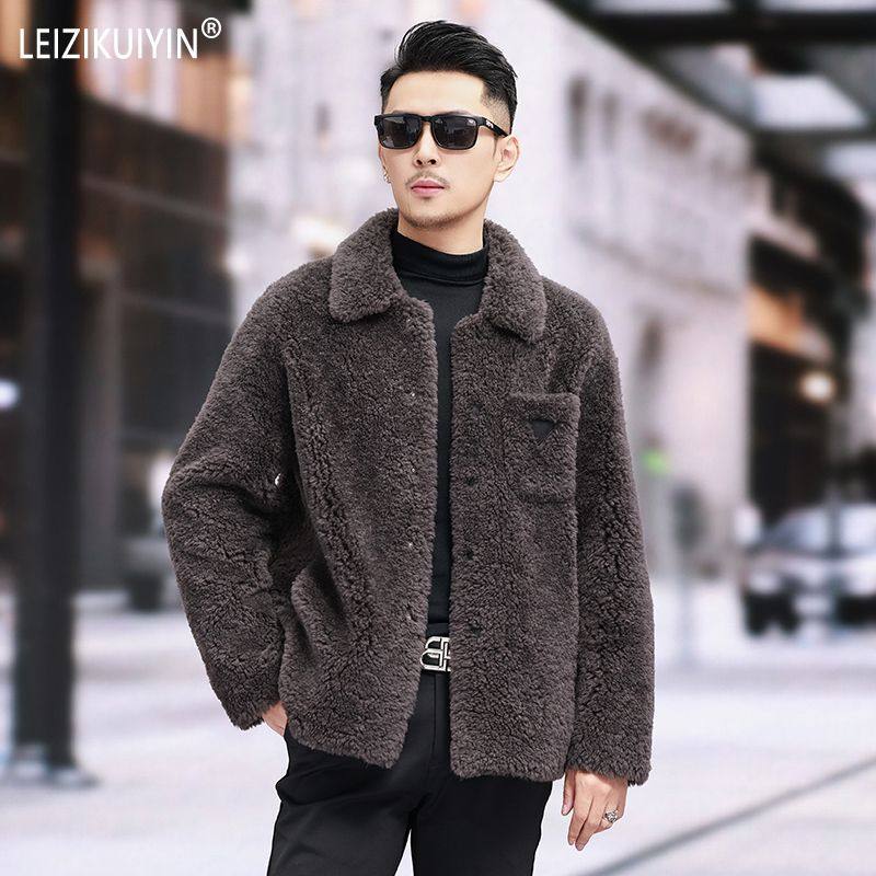 2025海宁冬季新款男士羊羔毛羊剪绒外套皮草皮毛一体皮草夹克保暖,男装,皮草,淘宝优惠券,粉丝福利购,淘宝优惠卷