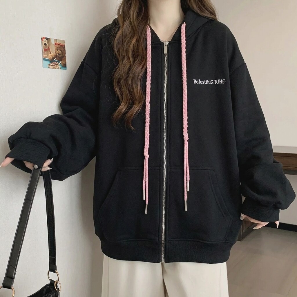 秋冬加绒猫咪耳连帽开衫女大童