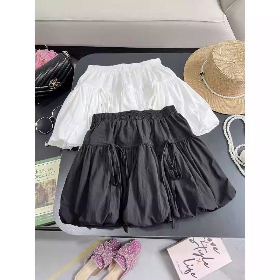夏季高腰A字防走光甜美蛋糕裙