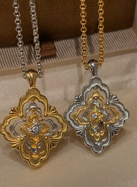 布吉拉提歌剧院opera意大利时来运转四叶草项链旋转镂空金毛衣链