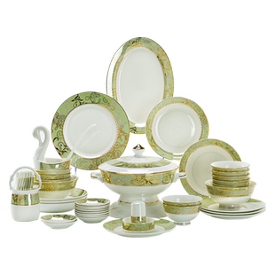 2025新款米饭碗家用景德镇高端骨瓷餐具轻奢碗碟套装高档碗盘菜盘