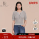 雪歌XK111010A681镂空短袖 女装 毛针织衫 新款 毛衫 2025春季 短款