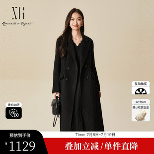 新款 綿羊毛大衣女 冬季 XG雪歌XJ410053A290山羊絨中長毛呢外套時尚