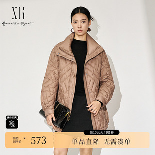 中长款 新款 白鸭绒外套女 冬季 XG雪歌XJ406078A173卡其色羽绒服时尚