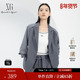 雪歌XJ107017A581银灰色长袖 西装 2025春季 新款 拼接设计外套女