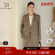 新款 XG雪歌XL107011A285绵羊毛休闲西装 2026春季 灰绿色收腰外套女