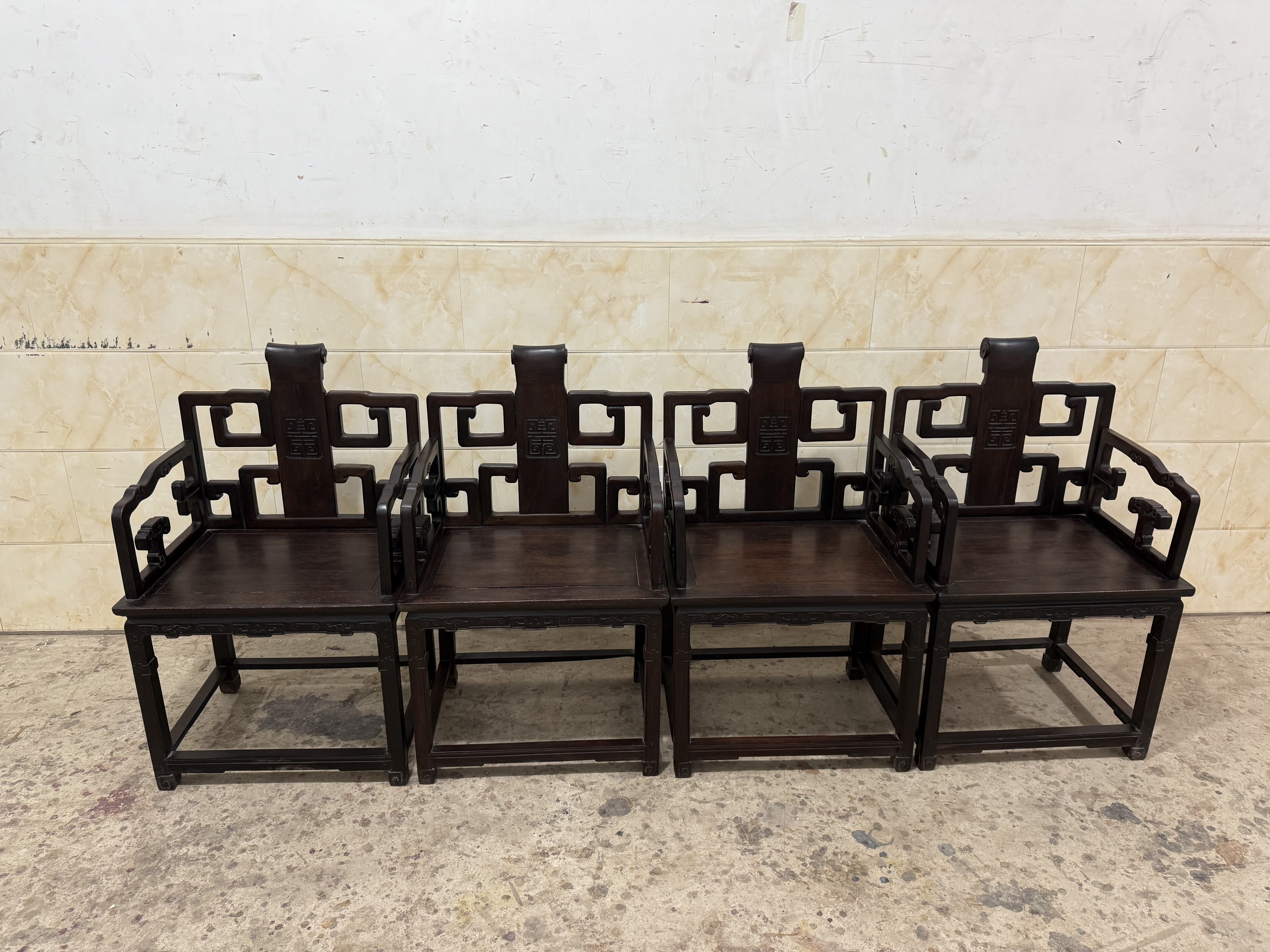 精品回流老红木清代太师椅四个半堂宝座椅圈椅官帽椅扶手椅,住宅家具,红木椅凳,淘宝优惠券,粉丝福利购,淘宝优惠卷