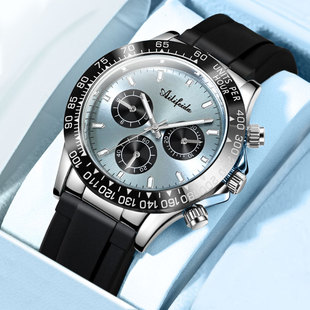 经典冰蓝迪男士石英手表硅胶轻奢新款熊猫迪简约时尚金迪商务腕表