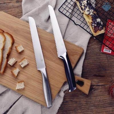 stainless steel bread knife 8 inch slice serrated knife