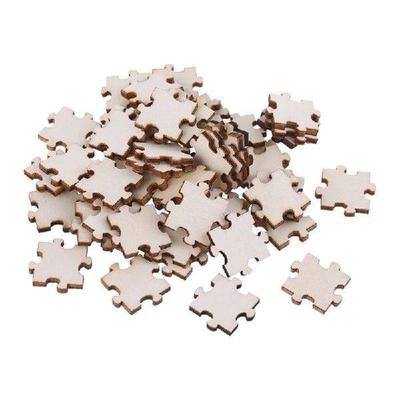 100Pcs/Set Unfinished Wooden Jigsaw Freeform Blank Puzzles