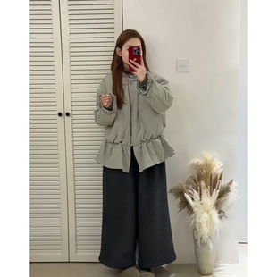 韩系爆款荷叶边短款棉服外套女冬季保暖收腰显瘦棉衣2025年冬季