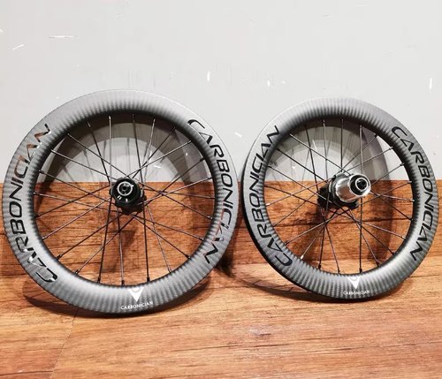 卡本仙CARBONCIAN碟刹碳纤轮组16寸305轮子K3 plus轮组折叠车碳轮