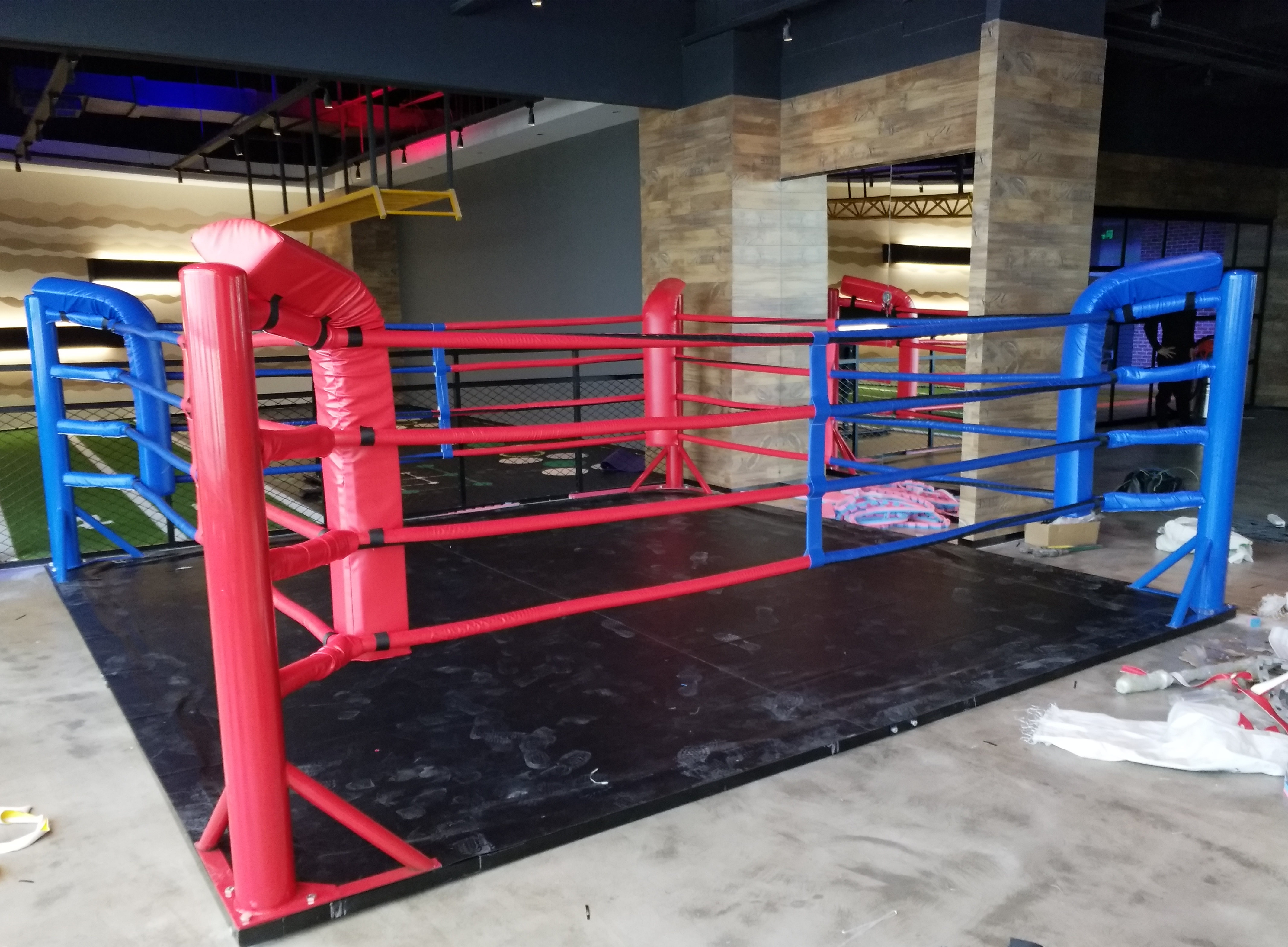 银盛拳击台散打搏击擂台格斗八角笼MMA格斗笼子简易落地式定做