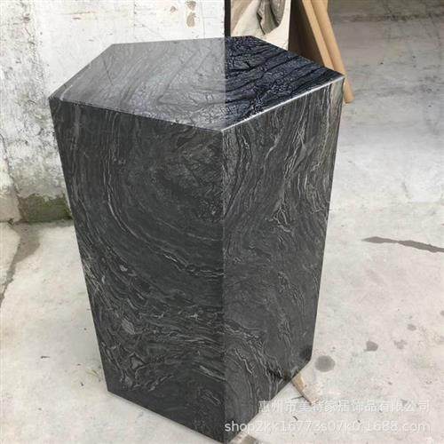 别墅样板房玄关摆件底座酒店会所客厅艺术品大理石雕塑台