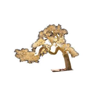 复古仿真花树松树摆件定制新中式松树枯木盆景景观绿植实木假树