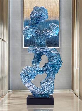 乔迁开业礼轻奢高档太湖石透明树脂雕塑客厅玄关家居软装饰品摆件