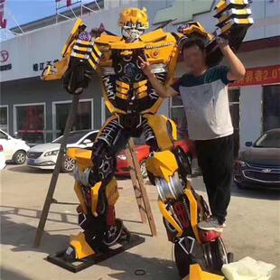 铁艺大黄蜂展览模型门面引流机器人变形金刚雕塑摆件可发光说话