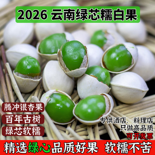 2026年腾冲新鲜白果绿芯软糯云南古树银杏果非即食烤果仁干果包邮 - 封面