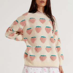 Dropped Shoulder Sweaters Ladies Sweet Cute Fashion Sweater