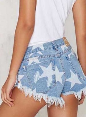 Waist Hole Ripped Shorts Casual Denim Shorts Lady Hotpants