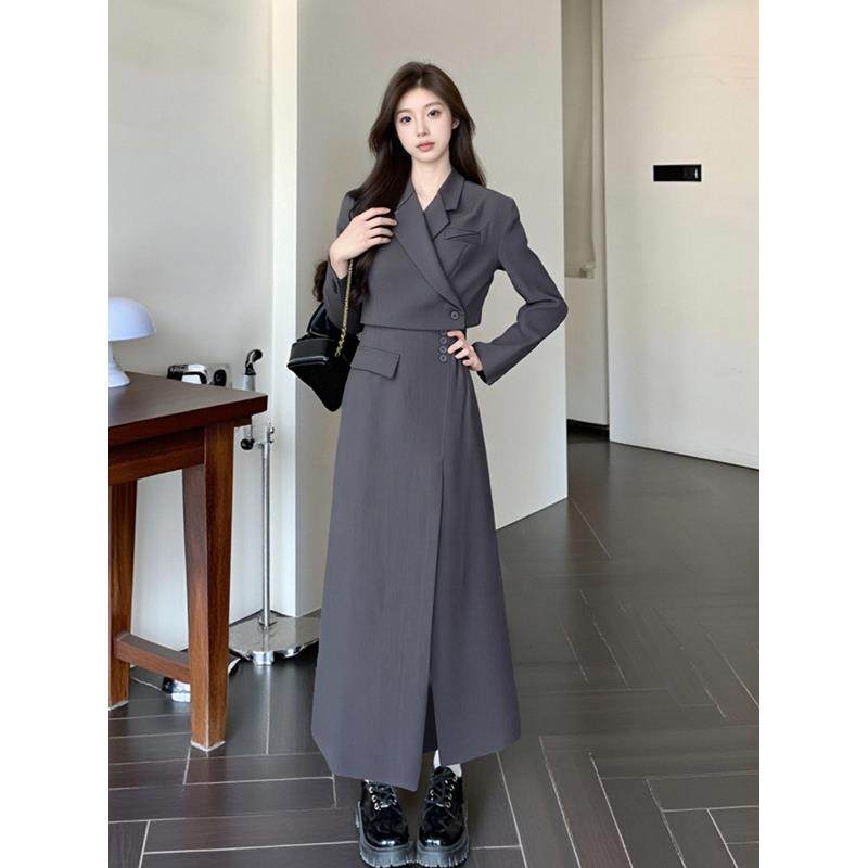 JOYIASS初秋高级感超火穿搭一整套女秋冬短款西服外套上衣半身裙