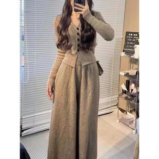 JOYIASS慵懒风韩系高级感穿搭套装女秋冬长袖毛衣针织衫两件套休