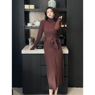 JOYIASS高级感赫本风美拉德针织连衣裙女秋冬配大衣内搭法式收腰