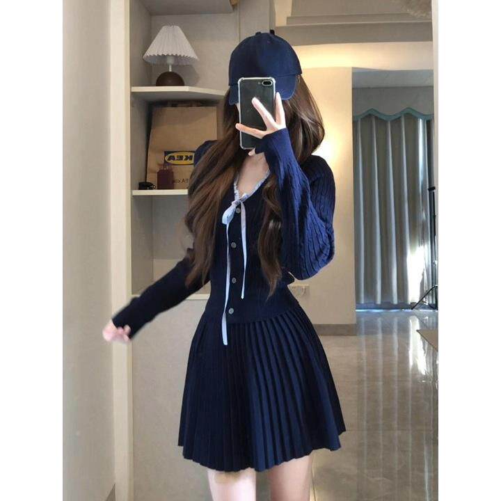 JOYIASS韩系早秋穿搭针织两件套装女秋季超火减龄气质一整套小香