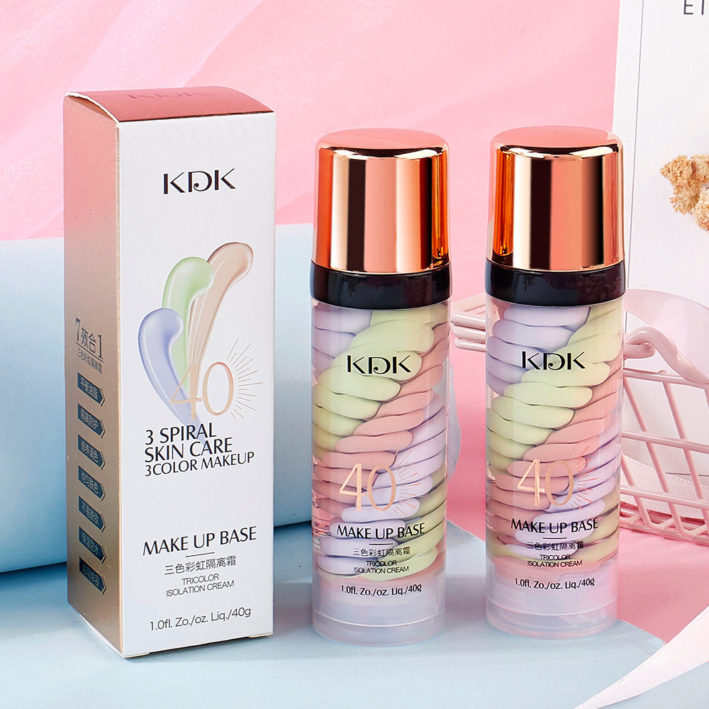 kdk三色鸟屎隔离霜保湿遮瑕提亮打底修容妆前乳 抖音快手网红热卖