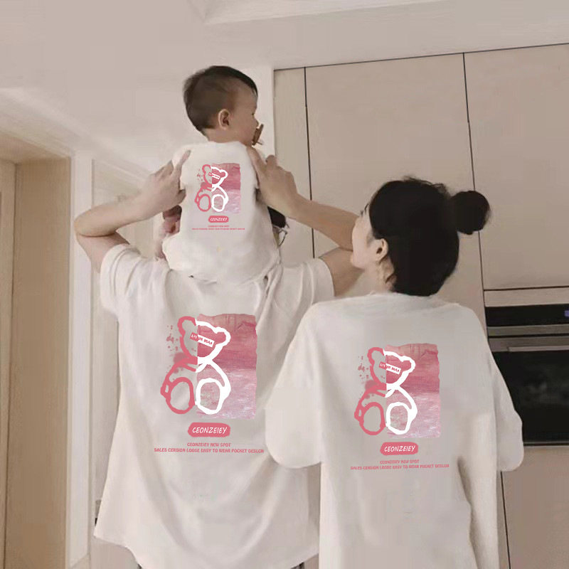 网红端亲子装时尚字母印花休闲情亲子装/亲子时装
