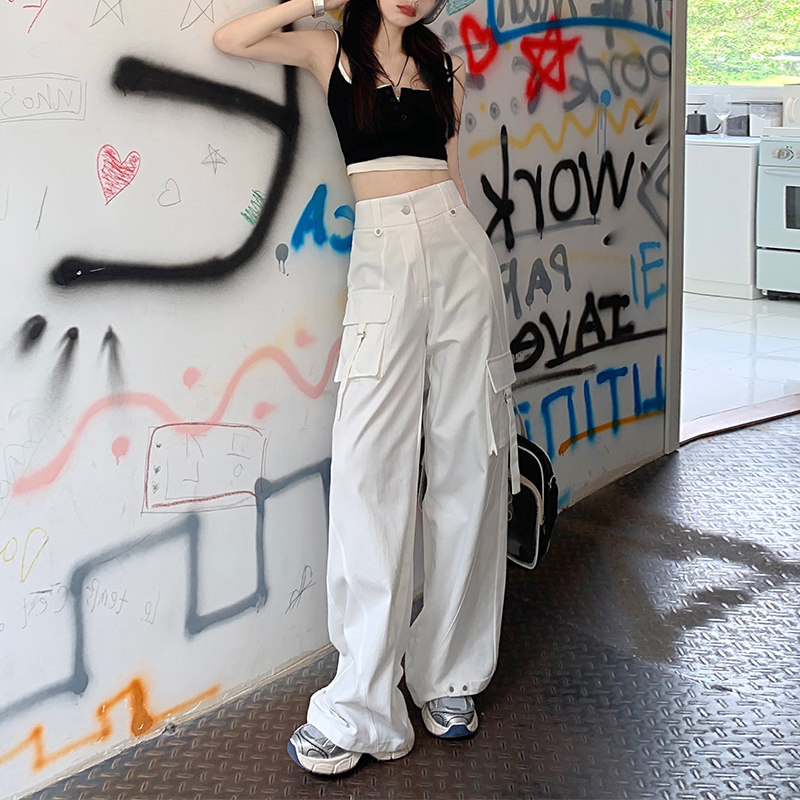 多巴胺穿搭美式工装裤女2025夏季