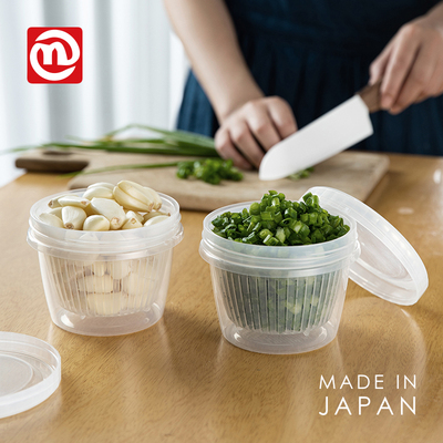 NAKAYA日本进口葱花保鲜盒厨房姜蒜沥水保鲜盒密封便携水果收纳盒