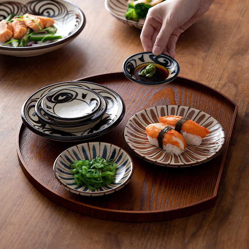 濑户本业窑日本进口濑户烧酱料碟日式陶瓷碟子马目纹复古豆皿,餐饮具,盘,淘宝优惠券,粉丝福利购,淘宝优惠卷