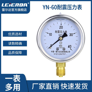 雷尔达仪表 负压真空表 1.6mpa YN60径向耐震压力表气压液压水压