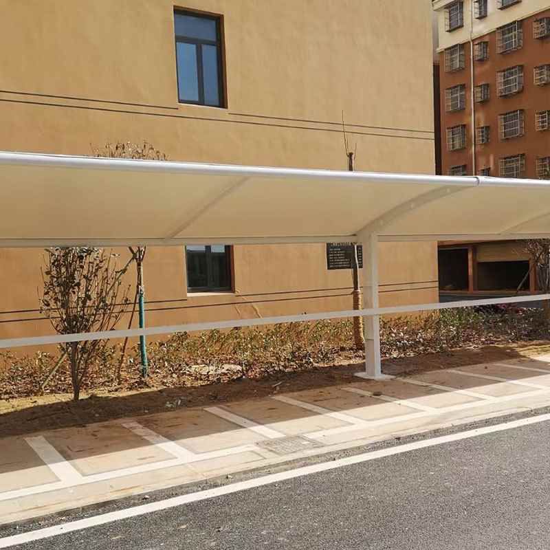 深圳市膜结构户外停车棚小区充电桩三轮车电动车汽车停车遮阳雨棚