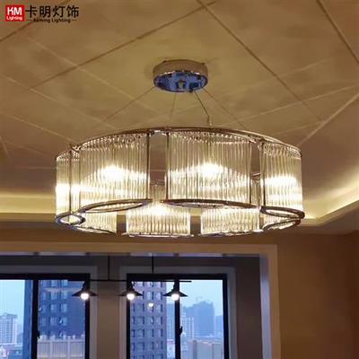 大型酒店宴会厅大堂非标工程水晶吊灯定制圆形会所客厅灯异形灯具