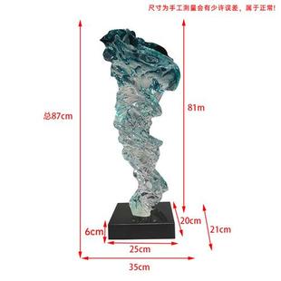 現(xiàn)代簡(jiǎn)約透明樹脂雕塑客廳擺件酒店售樓處玄關(guān)工藝品客廳桌面裝 飾
