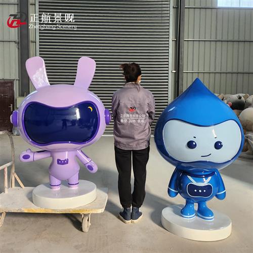 玻璃钢卡通动漫人物小型雕塑定制企业形象公仔桌面摆件生产厂家