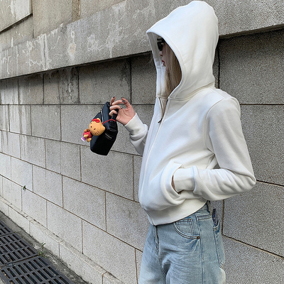 巨好看短款卫衣开衫外套