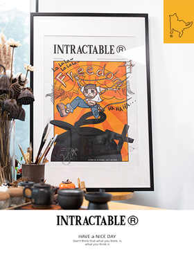 INTRACTABLE插画freedom系列大幅装饰画限量收藏画框装裱家装挂画