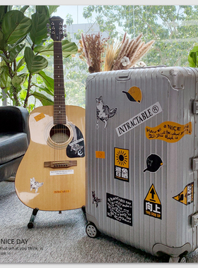 INTRACTABLE原创潮流行李箱平板电脑滑板吉他贴画防水可移不留痕