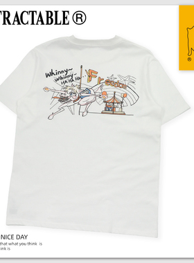INTRACTABLE原创限量2020春夏新款旋转木马纯棉印花刺绣宽松t恤