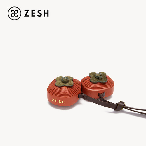 ZESH/泽尚 柿子挂件包包真皮配件时尚精致配饰斜挎包包女包吊饰