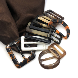 咖啡大衣日字扣 腰带纽扣 风衣腰扣 圆形长方形树脂扣子衣服配件