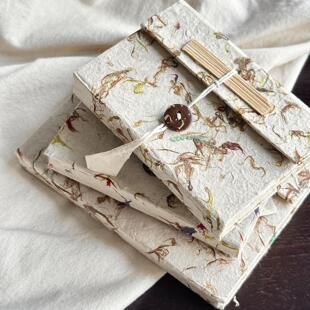 尼泊尔LOKATA洛卡塔植物手工本草纸笔记高颜值相册盖章口袋手账本