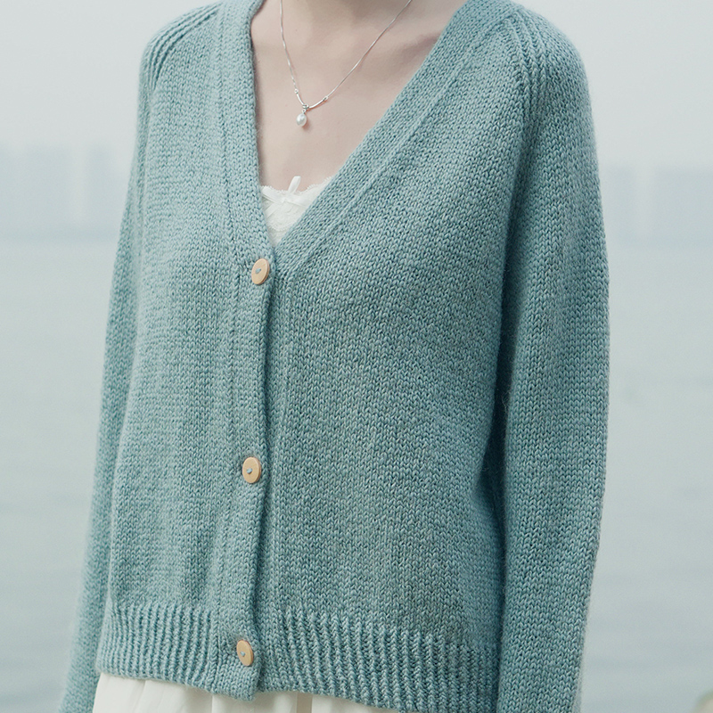 手编编织人生马海毛羊毛棒针开衫